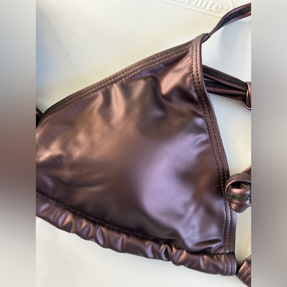 Chic Plum Halter Side Tie Scrunch Bikini Set - Picture 3 of 13